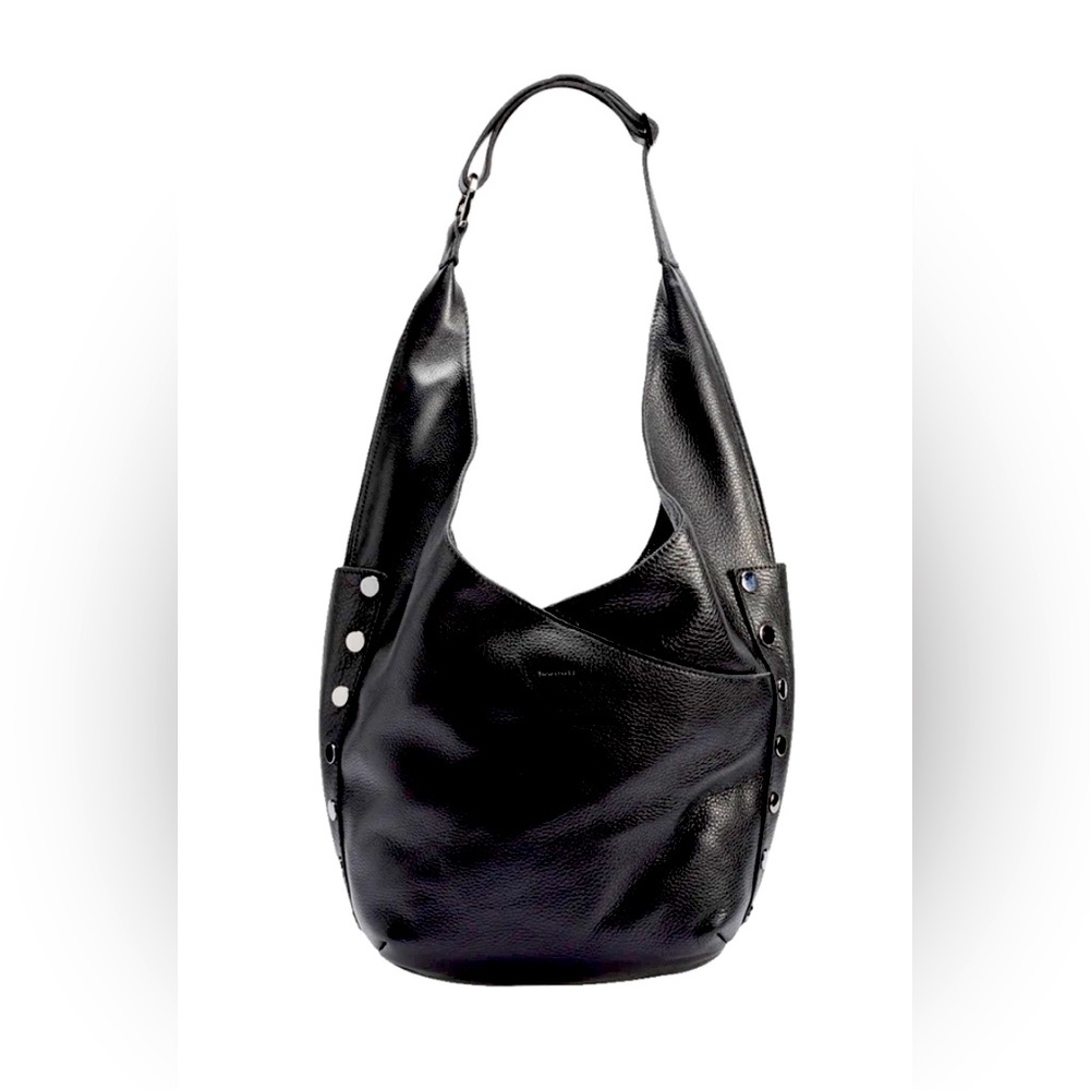 Hammitt Tom Zip Hobo Bag Black/Gunmetal